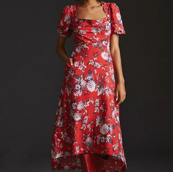 HOST PICK New Anthropologie Puff Sleeve Dress Size 6 - Picture 1 of 12